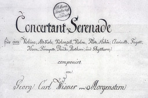 Koncertantna Serenada (Concertante Serenade) za violinu, alt violu, violončelo, violinu, flautu, obou, klarinet, fagot, rog, trubu, timpane, hornu i gitaru, posvećena njegovom prijatelju Franzu Koprziwi, zborovođi katedrale u Zagrebu (izvorno u vlasništvu Slovenske narodne knjižnice u Ljubljani)